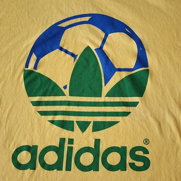 Adidas Soccer Shirt Mens 2XL Yellow Green Brazil Graphic Football Ball Big‎ Logo - Picture 2 of 14